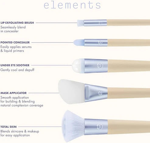 EcoTools Elements Hydro-Glow Kit (5-Piece): Hygienic Skincare Brush Set