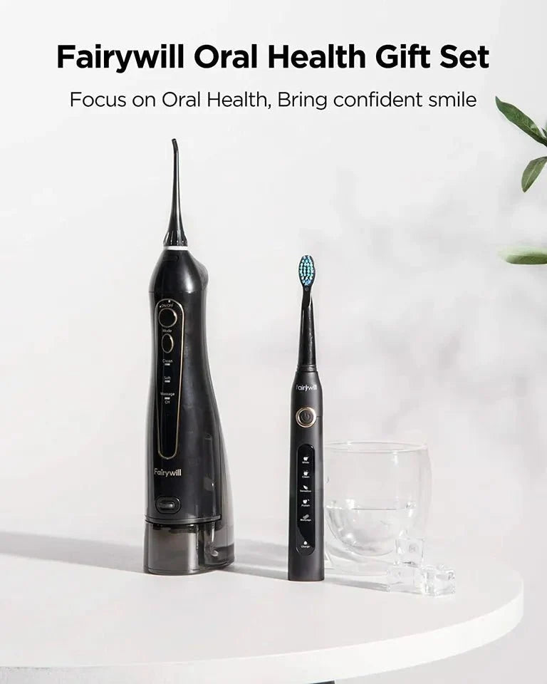 Fairywill 2-in-1 Electric Toothbrush & Water Flosser Combo (507+5020E)