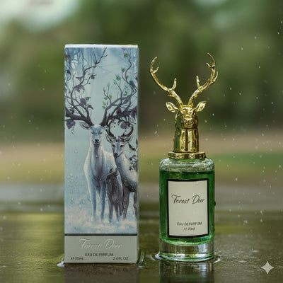 Forest Deer Eau de Parfum (70ml): Luxury Scent with Sculpted Golden Cap